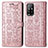 Coque Portefeuille Motif Fantaisie Livre Cuir Etui Clapet S03D pour Oppo A94 5G Or Rose