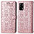 Coque Portefeuille Motif Fantaisie Livre Cuir Etui Clapet S03D pour Oppo A95 4G Or Rose