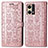 Coque Portefeuille Motif Fantaisie Livre Cuir Etui Clapet S03D pour Oppo F21 Pro 4G Or Rose