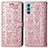 Coque Portefeuille Motif Fantaisie Livre Cuir Etui Clapet S03D pour Oppo K9 Pro 5G Or Rose