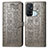 Coque Portefeuille Motif Fantaisie Livre Cuir Etui Clapet S03D pour Oppo Reno5 A Gris