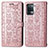 Coque Portefeuille Motif Fantaisie Livre Cuir Etui Clapet S03D pour Oppo Reno5 Lite Or Rose