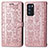 Coque Portefeuille Motif Fantaisie Livre Cuir Etui Clapet S03D pour Oppo Reno6 Pro 5G India Or Rose