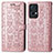 Coque Portefeuille Motif Fantaisie Livre Cuir Etui Clapet S03D pour Oppo Reno7 Pro 5G Or Rose