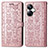 Coque Portefeuille Motif Fantaisie Livre Cuir Etui Clapet S03D pour Realme 10 Pro+ Plus 5G Or Rose