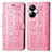 Coque Portefeuille Motif Fantaisie Livre Cuir Etui Clapet S03D pour Realme 10 Pro+ Plus 5G Rose