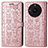 Coque Portefeuille Motif Fantaisie Livre Cuir Etui Clapet S03D pour Realme 11 Pro 5G Or Rose