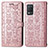 Coque Portefeuille Motif Fantaisie Livre Cuir Etui Clapet S03D pour Realme 8 5G Or Rose