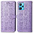 Coque Portefeuille Motif Fantaisie Livre Cuir Etui Clapet S03D pour Realme 9 4G Violet