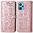 Coque Portefeuille Motif Fantaisie Livre Cuir Etui Clapet S03D pour Realme 9 5G Or Rose