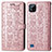 Coque Portefeuille Motif Fantaisie Livre Cuir Etui Clapet S03D pour Realme C11 (2021) Or Rose