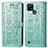 Coque Portefeuille Motif Fantaisie Livre Cuir Etui Clapet S03D pour Realme C21 Vert