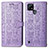 Coque Portefeuille Motif Fantaisie Livre Cuir Etui Clapet S03D pour Realme C21 Violet