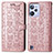 Coque Portefeuille Motif Fantaisie Livre Cuir Etui Clapet S03D pour Realme C31 Or Rose