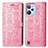 Coque Portefeuille Motif Fantaisie Livre Cuir Etui Clapet S03D pour Realme C31 Rose