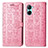 Coque Portefeuille Motif Fantaisie Livre Cuir Etui Clapet S03D pour Realme C33 (2023) Rose