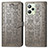 Coque Portefeuille Motif Fantaisie Livre Cuir Etui Clapet S03D pour Realme C35 Gris