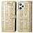 Coque Portefeuille Motif Fantaisie Livre Cuir Etui Clapet S03D pour Realme C35 Or