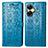 Coque Portefeuille Motif Fantaisie Livre Cuir Etui Clapet S03D pour Realme C55 Bleu