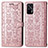 Coque Portefeuille Motif Fantaisie Livre Cuir Etui Clapet S03D pour Realme GT 5G Or Rose