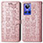 Coque Portefeuille Motif Fantaisie Livre Cuir Etui Clapet S03D pour Realme GT Neo3 5G Or Rose