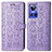 Coque Portefeuille Motif Fantaisie Livre Cuir Etui Clapet S03D pour Realme GT Neo3 5G Violet