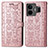 Coque Portefeuille Motif Fantaisie Livre Cuir Etui Clapet S03D pour Realme GT Neo5 240W 5G Or Rose