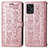 Coque Portefeuille Motif Fantaisie Livre Cuir Etui Clapet S03D pour Realme Narzo 50 4G Or Rose