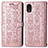 Coque Portefeuille Motif Fantaisie Livre Cuir Etui Clapet S03D pour Samsung Galaxy A03 Core Rose