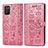 Coque Portefeuille Motif Fantaisie Livre Cuir Etui Clapet S03D pour Samsung Galaxy A03s Or Rose