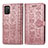 Coque Portefeuille Motif Fantaisie Livre Cuir Etui Clapet S03D pour Samsung Galaxy A03s Rose