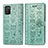 Coque Portefeuille Motif Fantaisie Livre Cuir Etui Clapet S03D pour Samsung Galaxy A03s Vert