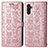 Coque Portefeuille Motif Fantaisie Livre Cuir Etui Clapet S03D pour Samsung Galaxy A04s Rose