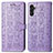 Coque Portefeuille Motif Fantaisie Livre Cuir Etui Clapet S03D pour Samsung Galaxy A04s Violet