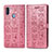 Coque Portefeuille Motif Fantaisie Livre Cuir Etui Clapet S03D pour Samsung Galaxy A11 Rose