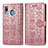 Coque Portefeuille Motif Fantaisie Livre Cuir Etui Clapet S03D pour Samsung Galaxy A20 Rose