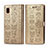 Coque Portefeuille Motif Fantaisie Livre Cuir Etui Clapet S03D pour Samsung Galaxy A20 SC-02M SCV46 Or