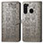 Coque Portefeuille Motif Fantaisie Livre Cuir Etui Clapet S03D pour Samsung Galaxy A21 Gris