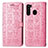 Coque Portefeuille Motif Fantaisie Livre Cuir Etui Clapet S03D pour Samsung Galaxy A21 Or Rose