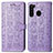 Coque Portefeuille Motif Fantaisie Livre Cuir Etui Clapet S03D pour Samsung Galaxy A21 Violet