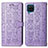 Coque Portefeuille Motif Fantaisie Livre Cuir Etui Clapet S03D pour Samsung Galaxy A22 4G Violet
