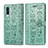 Coque Portefeuille Motif Fantaisie Livre Cuir Etui Clapet S03D pour Samsung Galaxy A30S Vert