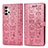 Coque Portefeuille Motif Fantaisie Livre Cuir Etui Clapet S03D pour Samsung Galaxy A32 4G Or Rose