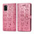 Coque Portefeuille Motif Fantaisie Livre Cuir Etui Clapet S03D pour Samsung Galaxy A41 Or Rose