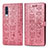 Coque Portefeuille Motif Fantaisie Livre Cuir Etui Clapet S03D pour Samsung Galaxy A50S Or Rose