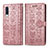 Coque Portefeuille Motif Fantaisie Livre Cuir Etui Clapet S03D pour Samsung Galaxy A50S Rose