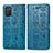 Coque Portefeuille Motif Fantaisie Livre Cuir Etui Clapet S03D pour Samsung Galaxy F02S SM-E025F Bleu