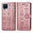 Coque Portefeuille Motif Fantaisie Livre Cuir Etui Clapet S03D pour Samsung Galaxy F12 Or Rose