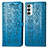 Coque Portefeuille Motif Fantaisie Livre Cuir Etui Clapet S03D pour Samsung Galaxy F23 5G Bleu