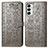 Coque Portefeuille Motif Fantaisie Livre Cuir Etui Clapet S03D pour Samsung Galaxy F23 5G Gris